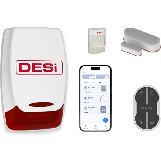 Desi Midline Smart Plus Akıllı Alarm Sistemi (Wifi-Ble-Uygulama ile Kullanım)
