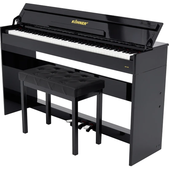 Köhner SLP-245 BK Dijital Konsol Piyano, Bluetooth, Tuş Hassasiyeti, 88 Tuşlu, Kapaklı (Kulaklık ve Tabure Hediyeli)