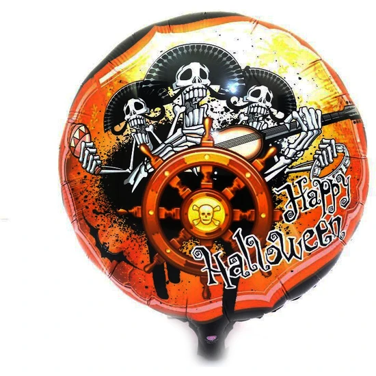 ATHY Parti Kuru Kafalı Korsanlar Halloween Şekilli Folyo Balon 45 cm