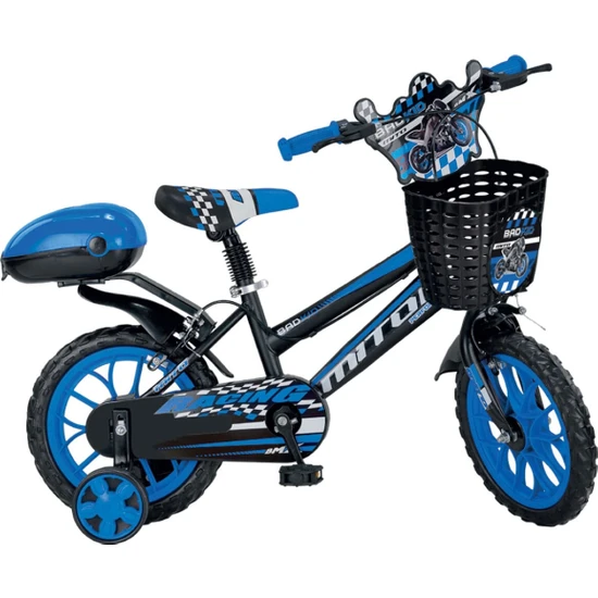 Mito Badkıt 15 Siyah-Mavi Çocuk Bisikleti 4 Tekerlekli