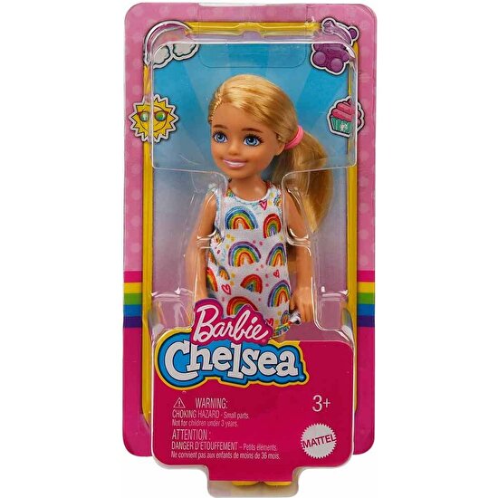 Barbie Aksesuarlı Chelsea Bebekler - Sarışın-Gökkuşağı Elbise
