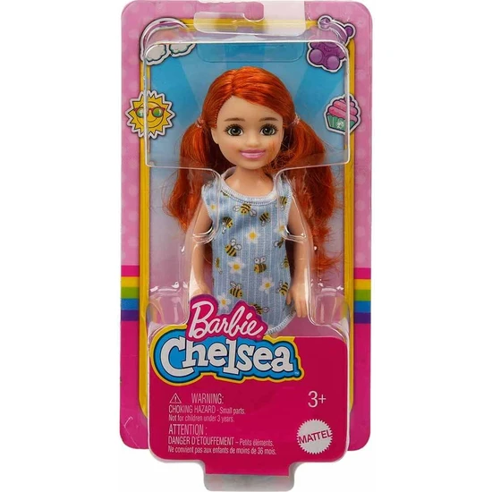 Barbie Aksesuarlı Chelsea Bebekler - Kızıl-Arılı Elbise