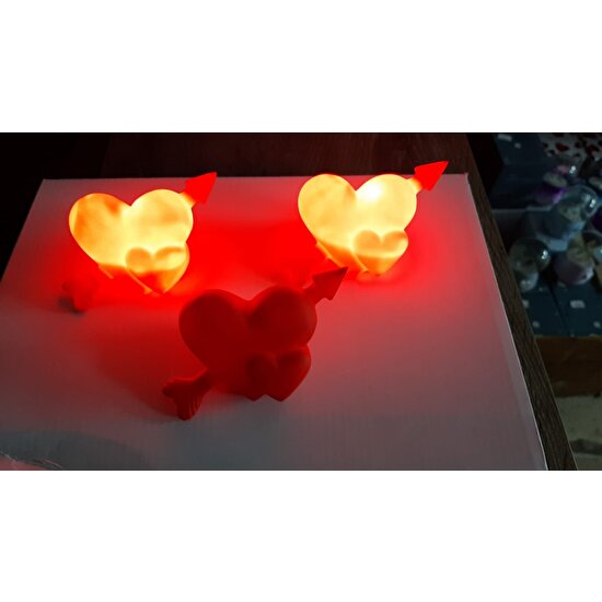 ATHY Kalp Işık 12'li LED Aydınlatma Dekoratif Hediyelik