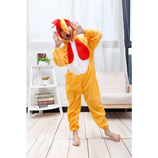 ATHY Çocuk Horoz Kostümü - Tavuk Kostümü 2-3 Yaş 80 cm