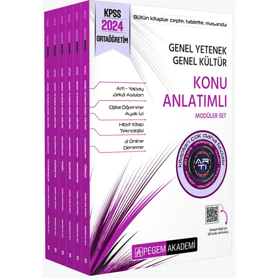 Pegem Akademi Yayıncılık KPSS 2024 Genel Yetenek Genel Kültür Ortaöğretim Konu Anlatımlı Modüler Set (6 Kitap Takım)