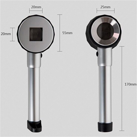 Leidory 10X Optik Ölçekli Metal El Büyüteç Cam Lens 3 LED Işıklı Fermuarlı Eva Çantalı