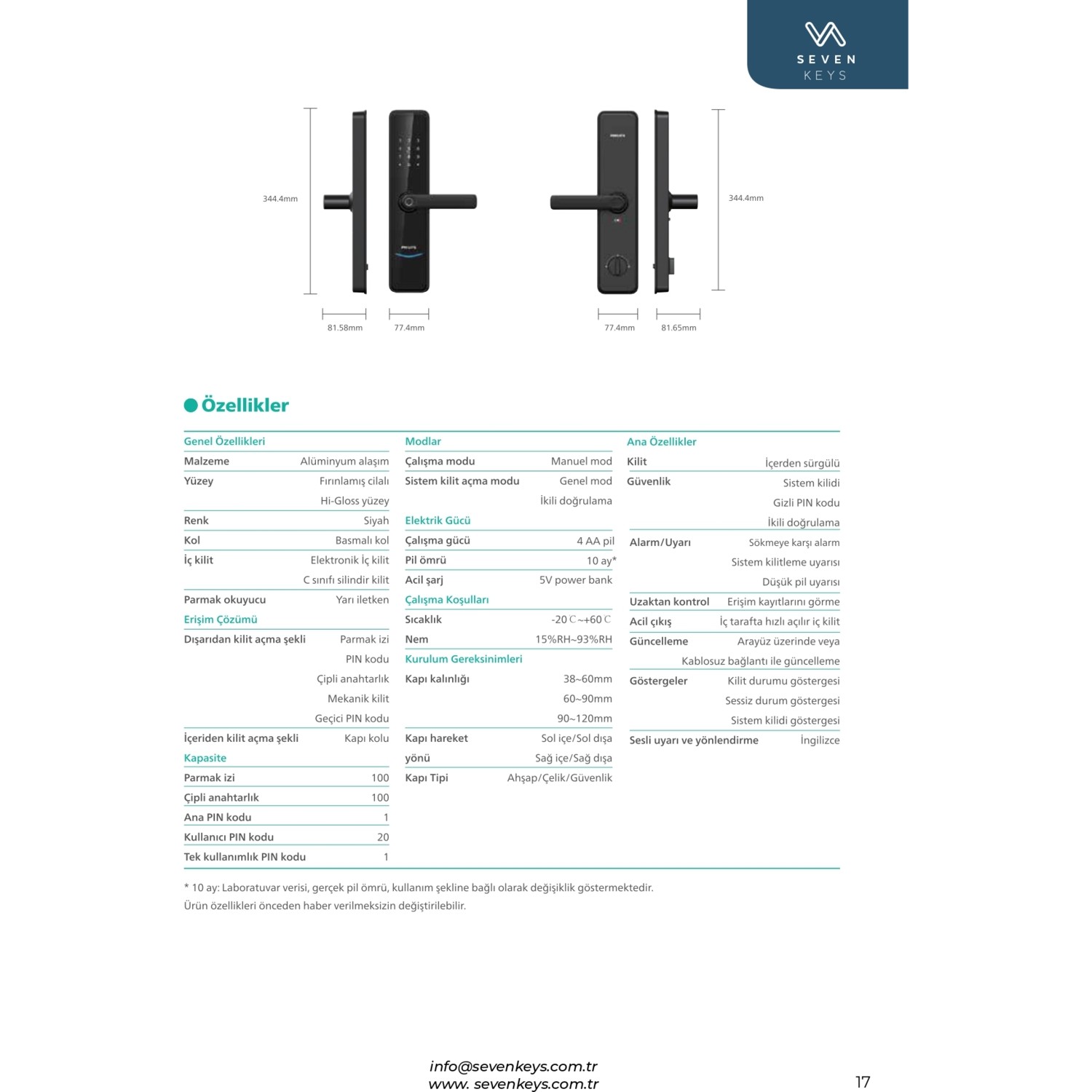 Philips Easykey DDL603E-5HWS Akıllı Kollu Kapı Kilidi Fiyatı