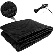 NKT GROUP Dacia Logan Uygun Deri Direksiyon Kılıfı Sarmalı Dikmeli Siyah Dikişli Kokusuz