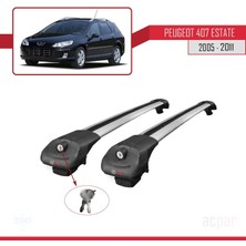 Acpar Peugeot 407 Estate 2005-2011 Arası ile Uyumlu Ace-1 Ara Atkı Tavan Barı Gri