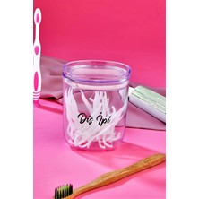 Fbz Home Dekoratif Akrilik Diş Ipi Saklama Kutusu 400 ml Pamukluk