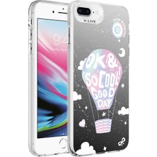 noktaks - Apple iPhone 8 Plus - Kılıf Desenli Silver Sert Kapak - Balon