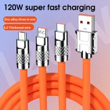 T-Max 3in1 Süperhızlı 120W 6A Şarj Kablosu ( Type-C--Micro Usb--Lightning Uyumlu )