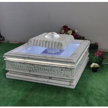 Hazır Süs Havuzu(FİBERGLAS ÜRÜNÜ),beyaz Mermer Efekti, 80 X 80 X 55