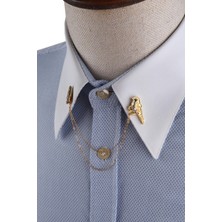 Kravatkolik Altın Renk Kuş ve Saat Motifli Gömlek Yaka Zinciri GI232