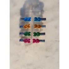 Kalben Accessories Jean Kalp Tasarım Çocuk Saç Toka Seti, Çocuk Toka, Saç Tokası, Çocuk Saç Tokası (8 Adet)