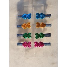 Kalben Accessories Jean Kalp Tasarım Çocuk Saç Toka Seti, Çocuk Toka, Saç Tokası, Çocuk Saç Tokası (8 Adet)