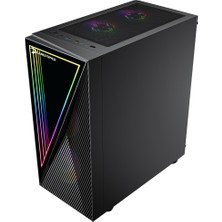 GamePower Ravadin ATX 3* ARGB Infinity Fan Temper Cam Gaming RGB Kontrolcüsü Siyah Kasa