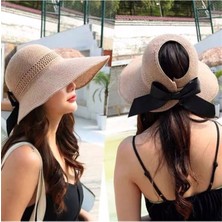 Shopiolog Kadın Geniş Siperli Fiyonklu Örme Vizör Şapka