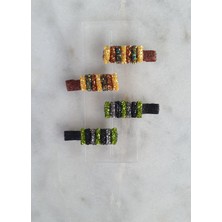 Kalben Accessories 4'lü Taşlı Parıltılı Tasarım Çocuk Saç Toka Seti, Çocuk Toka, Saç Tokası, Çocuk Saç Tokası (8 Adet)