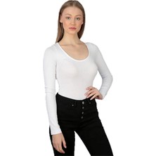 Uğur Böceği Ticaret Beyaz Uzun Kol Kaşkorse Bodysuit