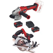Einhell Te-Cs 18/165/1 Daire Testere Axxio 18/115 Q Avuç Taşlama 2X4.0AH Akülü Set