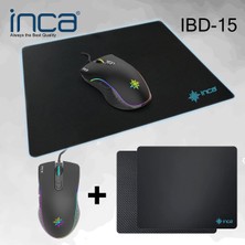 INCA IBD-15 RGB MACRO KEYS  PROFESSİONAL  GAMİNG MOUSE + 220x290x3MM SMALL GAMING MOUSE PAD