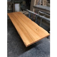 Bintaş Mobilya Doğal Göknar Ağacı Naturel Mat Vernik Cilalı Kütük Masa Üstü Tablası 160X60