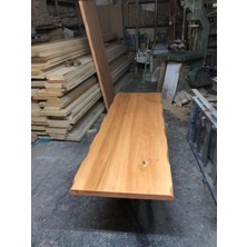 Bintaş Mobilya Doğal Göknar Ağacı Naturel Mat Vernik Cilalı Kütük Masa Üstü Tablası 160X60