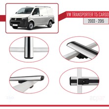 Acpar Volkswagen Transporter (T5) 2003-2015 Arası ile Uyumlu Basıc Model Ara Atkı Tavan Barı Gri 4 Adet