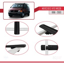 Acpar Mercedes Vito (W638) 1996-2003 Arası ile Uyumlu Basıc Model Ara Atkı Tavan Barı Siyah 4 Adet