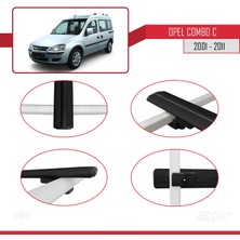 Acpar Opel Combo (C) 2001-2011 Arası ile Uyumlu Basıc Model Ara Atkı Tavan Barı Siyah 4 Adet