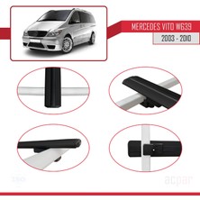 Acpar Mercedes Vito (W639) 2003-2010 Arası ile Uyumlu Basıc Model Ara Atkı Tavan Barı Siyah 4 Adet