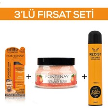 Fontenay Pudra Toz Wax Turuncu 20 gr + Face And Body Scrub Çilekli 350 ml + Saç Spreyi 400 ml 3'lü Set