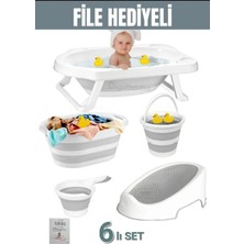 Free Bebek 6'lı Bebek Küvet Set (Fileli) cm - 6 Parça Bebe Seti Katlanır