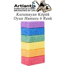 Artlantis Kurumayan Köpük Oyun Hamuru 6 Renk 1 Paket Köpük Hamur 6 Lı 6X10 gr Okul Öncesi Hobi Aktivite