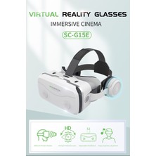 VR SHINECON G15E Vr Gözlük Kulaklık ile 3D Sanal Gerçeklik Gözlükleri 4.5-7.0 Inç Cep Telefonu Için Uyumlu