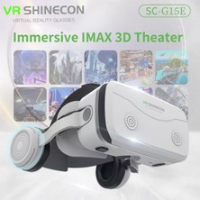 VR SHINECON G15E Vr Gözlük Kulaklık ile 3D Sanal Gerçeklik Gözlükleri 4.5-7.0 Inç Cep Telefonu Için Uyumlu