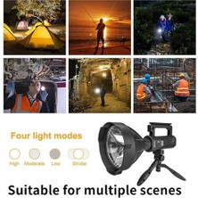 Bestone Süper Parlak Projektör, Taktik Şarj Edilebilir El Spotlight Fener Led El Feneri, Tripod Usb Çıkışlı, Çalışma Işığı (Yurt Dışından)