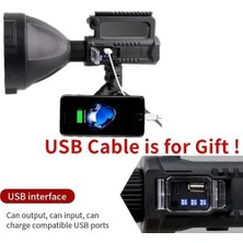 Bestone Süper Parlak Projektör, Taktik Şarj Edilebilir El Spotlight Fener Led El Feneri, Tripod Usb Çıkışlı, Çalışma Işığı (Yurt Dışından)