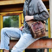 Bestone Erkek Vintage Küçük Kanvas Omuz Çantası Crossbody Cüzdan (Yurt Dışından)