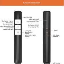 Bestone 2.4g Mini Usbwireless Presenter Ppt Flip Pen Mevcut Uzaktan Kumanda 40m Slide Lazer Pointer (Yurt Dışından)