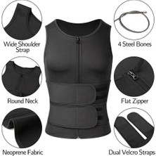 Bestone Erkek Shapewear Bel Eğitmen Sauna Seti Spor Yelek Iç Giyim Gömlekleri Yağ Yakı Egzersiz Yeleği (Yurt Dışından)