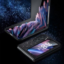 Xshop Oppo Find N2 Flip 5g Pu Deri Kaplamalı Pc + Tpu Anti-Drop Telefon Kılıfı Glitter Pullar Anti-Kılavuz Kapak (Yurt Dışından)