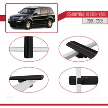 Ssangyong Rexton Y200 2001-2005 Arası ile Uyumlu Basıc Model Ara Atkı Tavan Barı Siyah