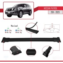 Nissan Patrol Y62 2011 ve Sonrası ile Uyumlu Fly Model Ara Atkı Tavan Barı Siyah