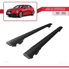 Audi A3 Sportback 2012-2020 Arası ile Uyumlu Hook Model Anahtar Kilitli Ara Atkı Tavan Barı Siyah