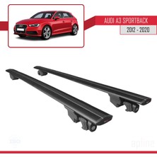 Audi A3 Sportback 2012-2020 Arası ile Uyumlu Hook Model Anahtar Kilitli Ara Atkı Tavan Barı Siyah