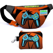 Coral High Turuncu Gamers Bel Çantası ve Bozuk Para Çantası Seti - Erkek Çocuk