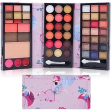 MUJGAN 3 Katlı Cüzdan Far - Allık - Pudra Seti Ayıcık Desenli Pembe