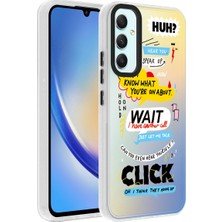 Voyo Samsung Galaxy A34 Kelime Desenli Kılıf Çıkıtılı Kamera Voyo Kapak